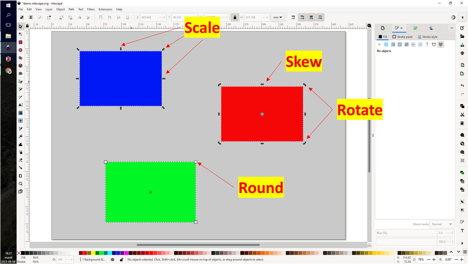 Inkscape tutorials shape tools