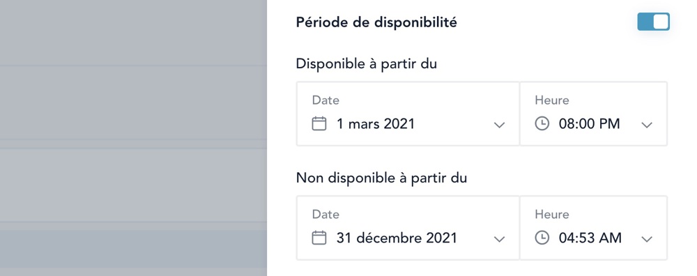 Période de disponibilité