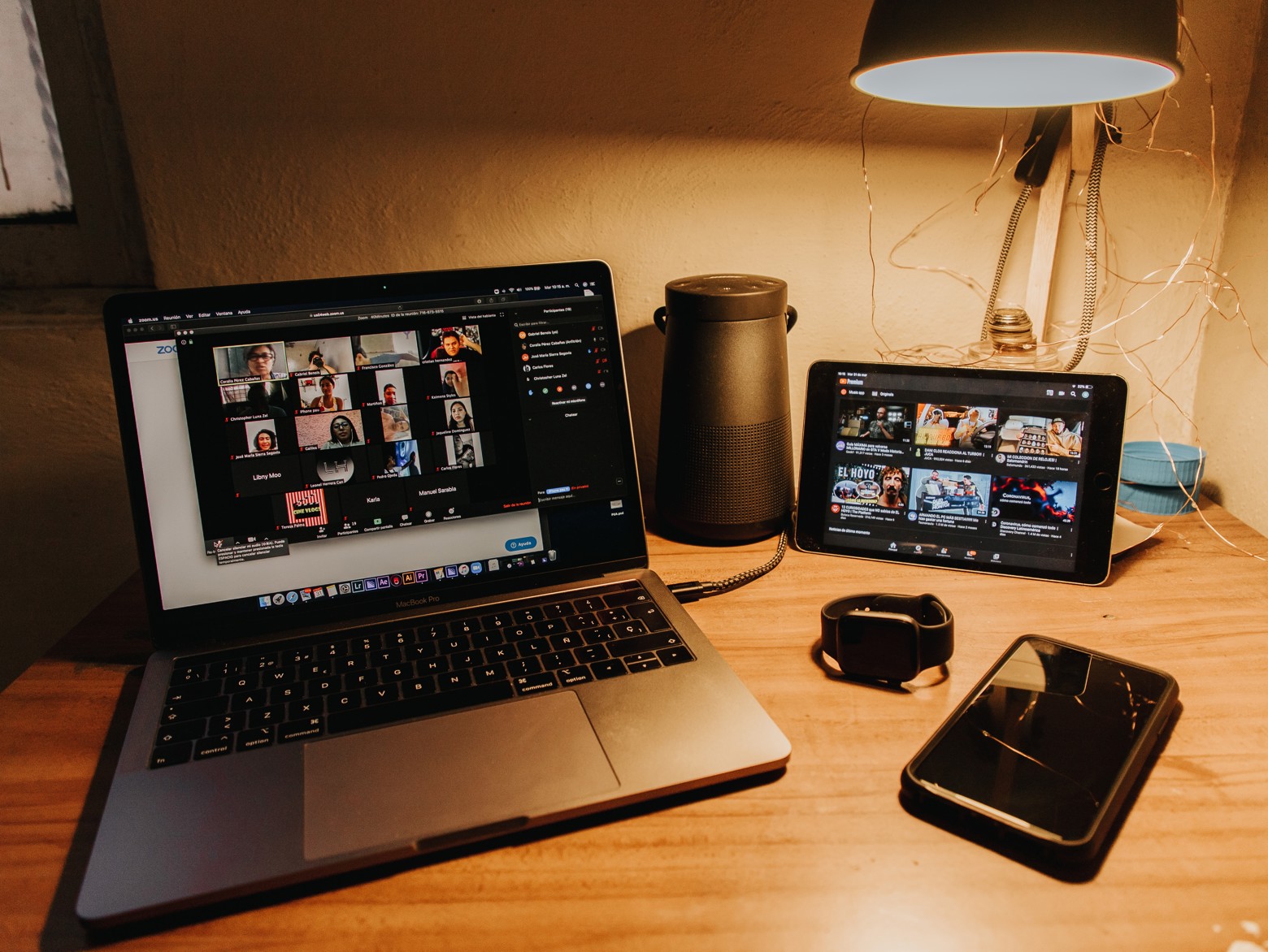 Virtual event on a laptop on a desk
