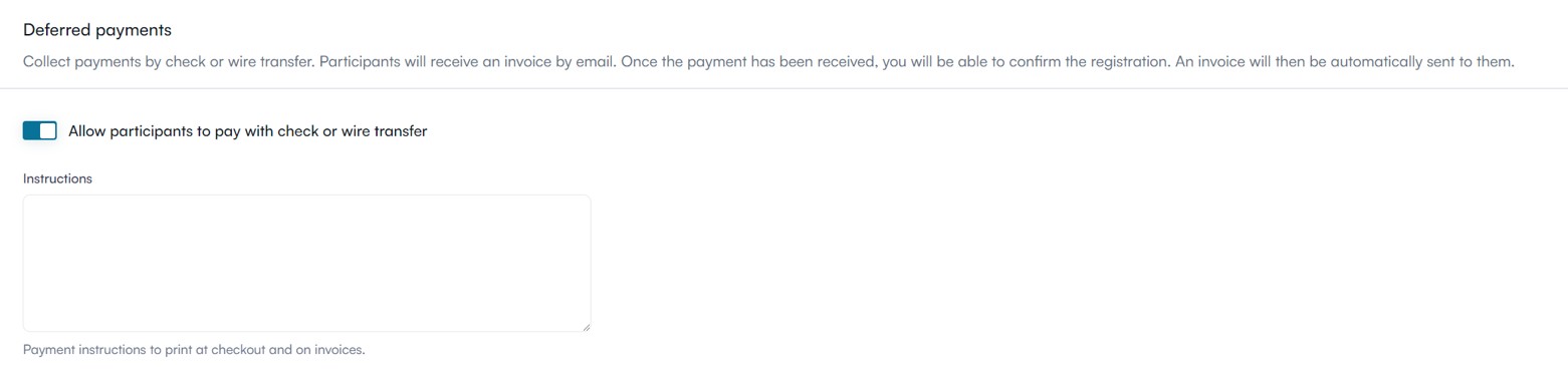 Event Registration Platform Fourwaves Deferred Payment Option