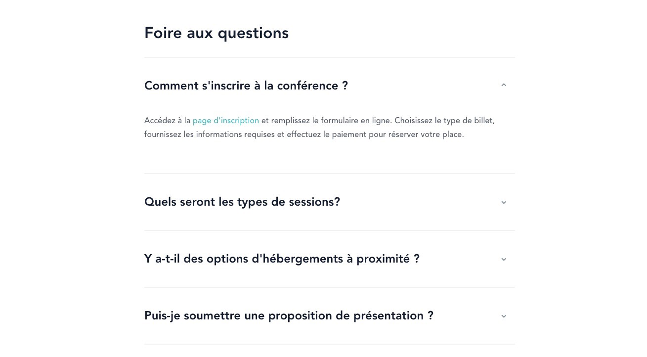 Bloc de contenu FAQ