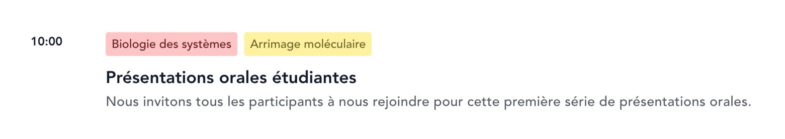 Thématiques avec code de couleur
